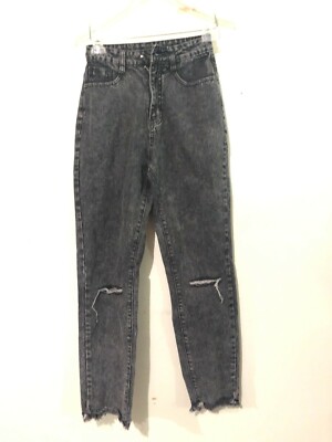 Skinny Jeans Black Acid Wash Mom Jeans Shein Size XS High Waist