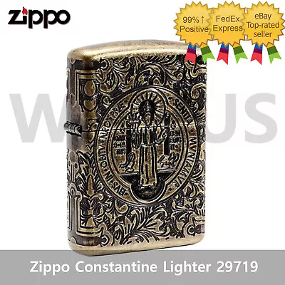 Zippo Constantine Windproof Armor St. Benedict Design Lighter 29719 New In Box=
