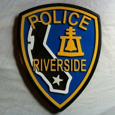 Police Department Riverside 3D routed wood plaque patch sign Custom