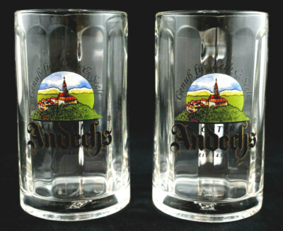 Kloster Andechs Bier Bierkrüge 2er Set Bierseidel Gläser 0,2 l Bar Kneipe NEU 