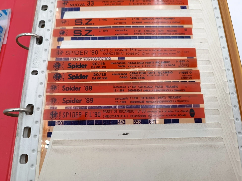 Catalogo ricambi Microfiches Alfa Romeo Spider 155 Q4 90 75 GTV 164 AR6 Alfetta - Immagine 4 di 4