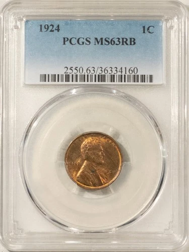 New Listing1924 LINCOLN CENT - PCGS MS-63 RB