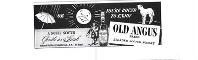 Print Ad Old Angus Blended Scotch Whisky Noble Scotch Gentle As A Lamb 1943