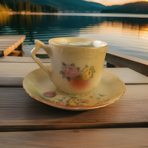Antique/vintage Mustache Teacup & Saucer Moritz Zdekauer Altrolau, Austria 1909 - Picture 6 of 16