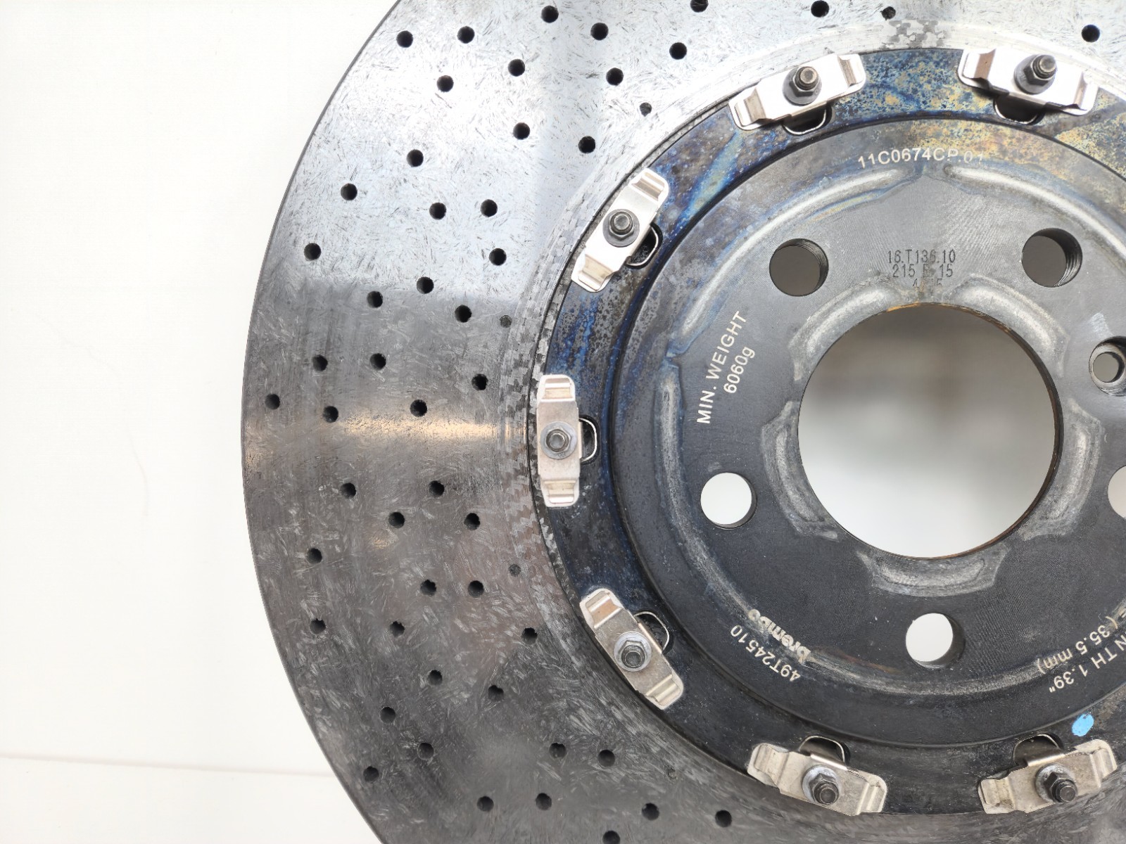 2015-2017 MCLAREN 675LT FRONT BRAKE ROTOR CARBON CERAMIC DISC OEM