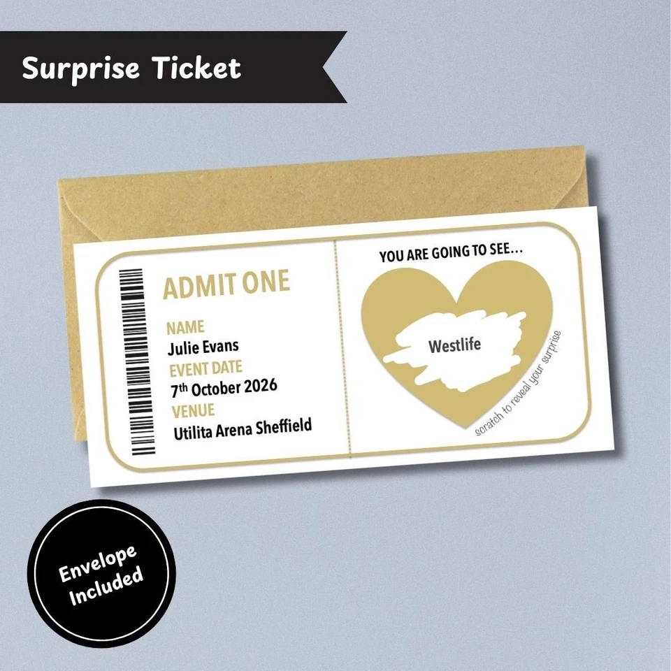 Personalised Concert Theatre Surprise Ticket Scratch Card Reveal Christmas Event - Image 3 of 4