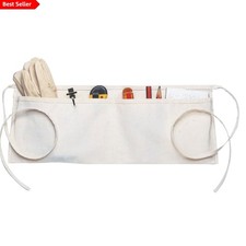 Versatile Two-Pocket White Canvas Apron for Crafting and Home Projects
