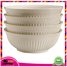 Set of 4 Mikasa Italian Countryside 7" Soup or Cereal Bowls White Porcelain
