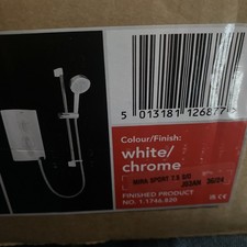 Mira Sport Electric Shower - 7.5kW White & Chrome 1.1746.820 . Brand New