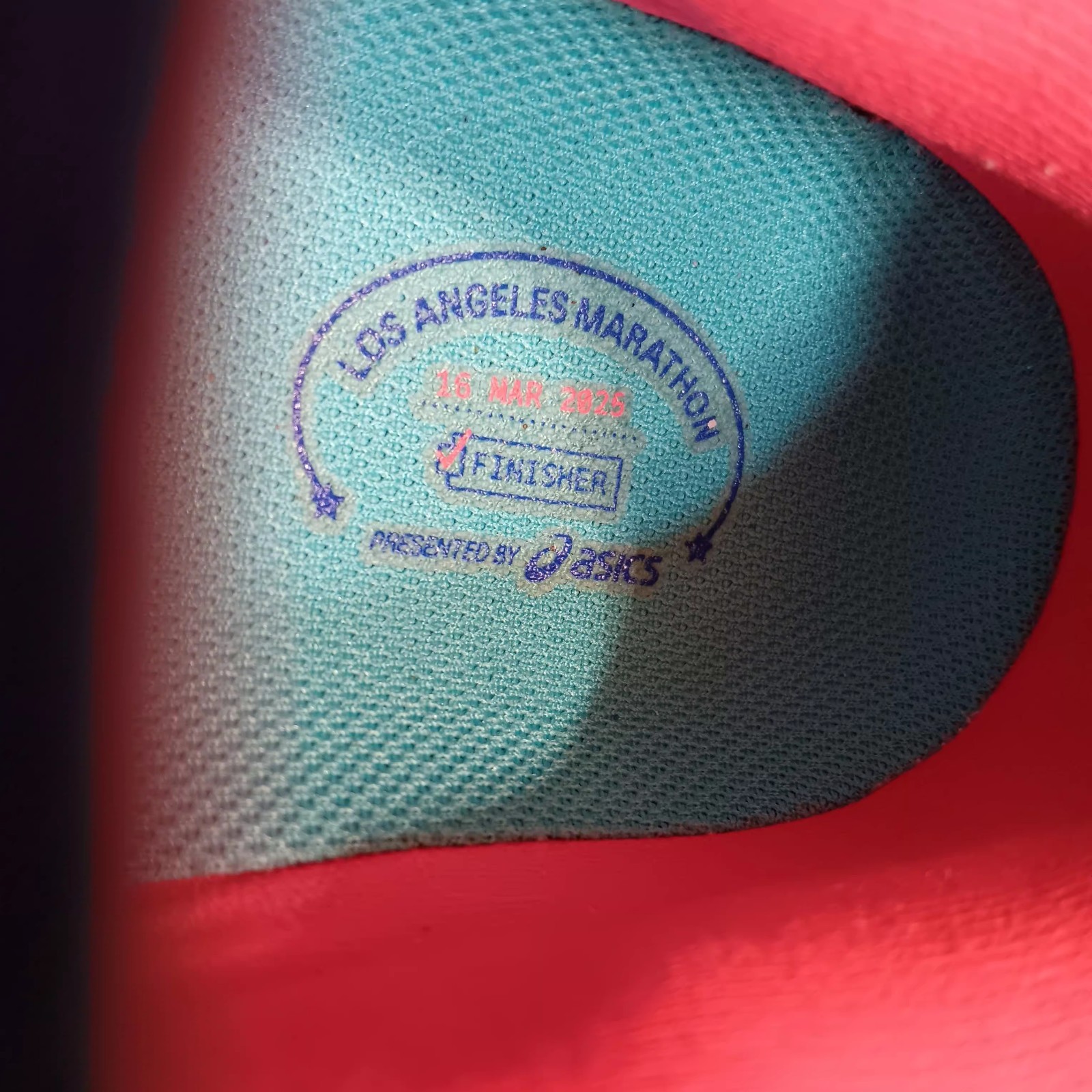 Size 9 Women's Asics NooSA Tri 16 Los Angeles Marathon Pastal Pink And Blue thumbnail 9