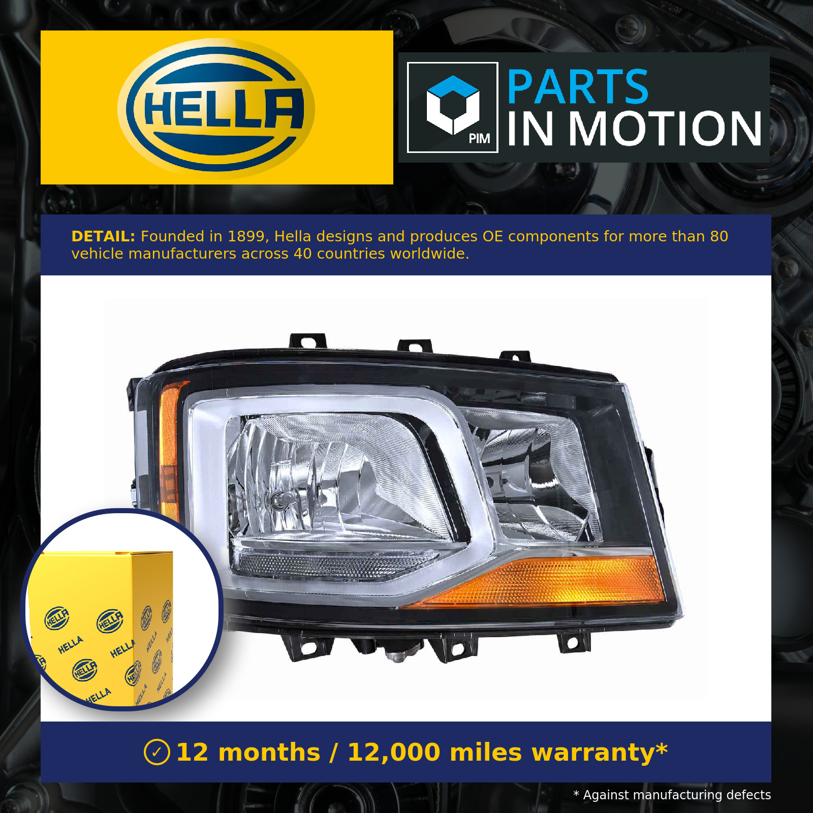 Headlight Headlamp Left 1LH014541-071 Hella 2674388 Genuine Quality Guaranteed