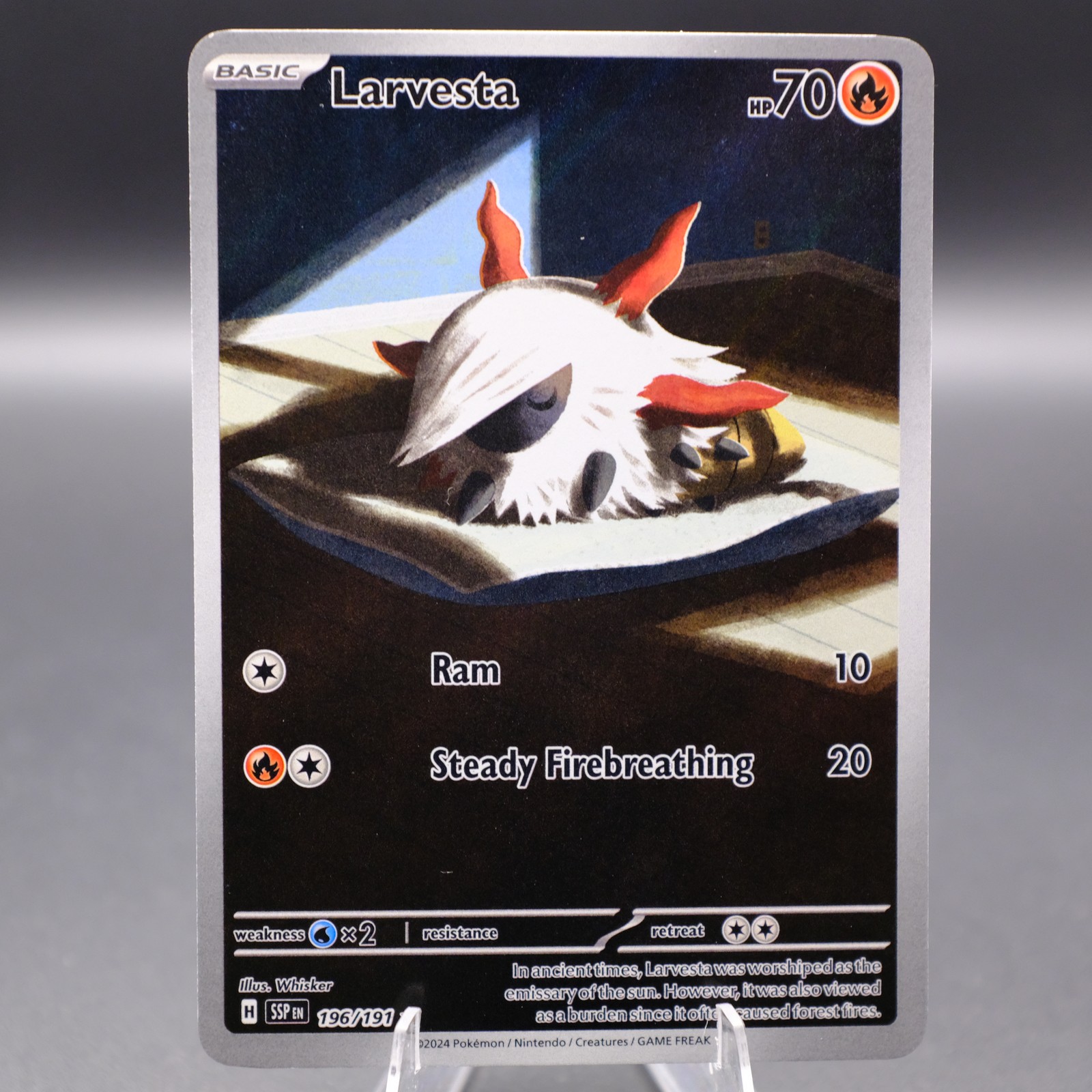 Larvesta 196/191 Illustration Rare SV08: Surging Sparks Pokemon TCG NM