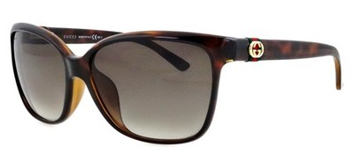 New GUCCI GG3659/F/S DWJHA 58mm Havana Web Oversized Cat Eye Sunglasses Italy