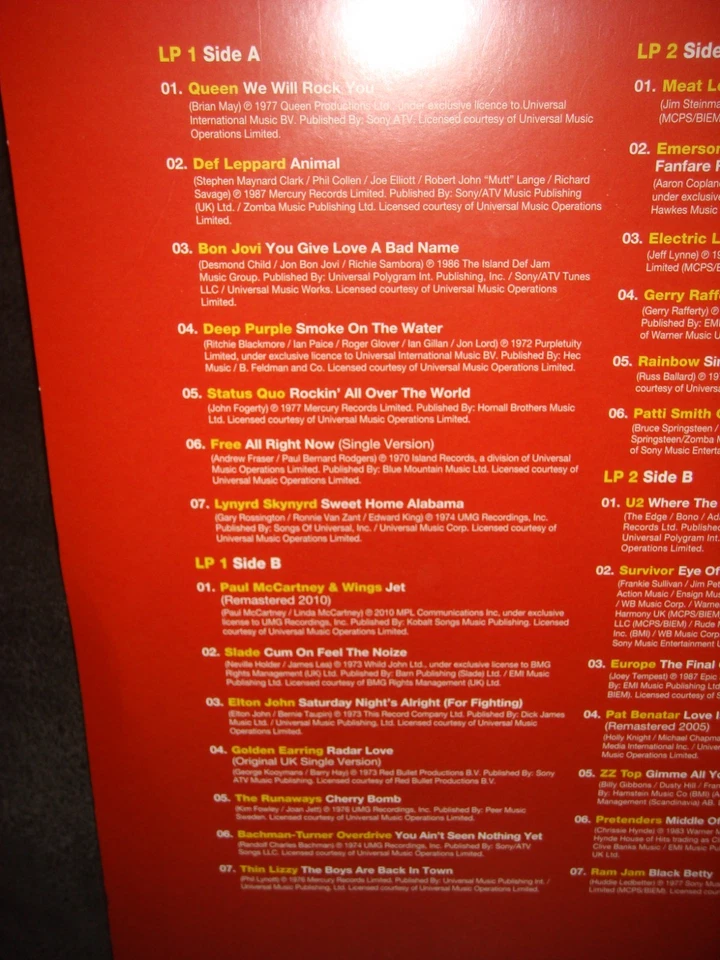 NOW THAT'S WHAT I CALL ROCK - TRIPLE 3 x VINYL LP RECORD ALBUM-SEALED - Image 3 of 4