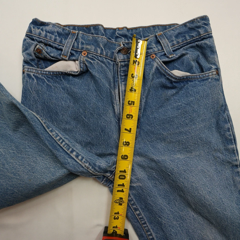 Levi's 718 Vintage 80s 30X30 (28X23) Blue Jeans Orange Tab Student Denim VTG - Image 4 of 4