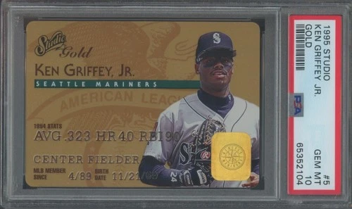 1995 Donruss Studio Baseball Ken Griffey Jr. #5 Gold PSA 10