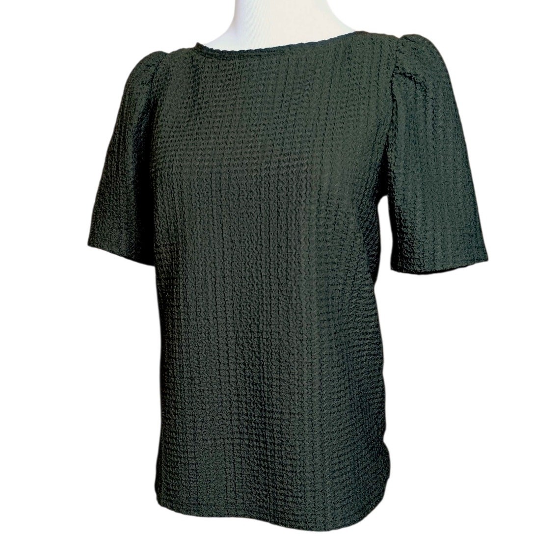 LOFT Green Waffle Gauze Boho Blouse Top XS Work School Travel Essential