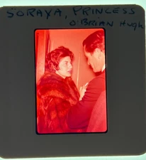 1962 PRINCESS SORAYA & HUGH O'BRIANORIG. RARE PHOTO SLIDE 35MM TRANSPARENCY #152