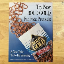 Vintage Rold Gold Pretzels Magazine Print Ad Full Page Color Advertisement 1993