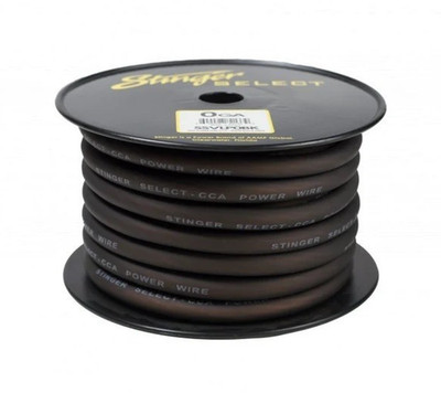 50' Stinger Select SSVLP0BK 1/0 Gauge Power Wire Cable Matte Black Car Audio CCA