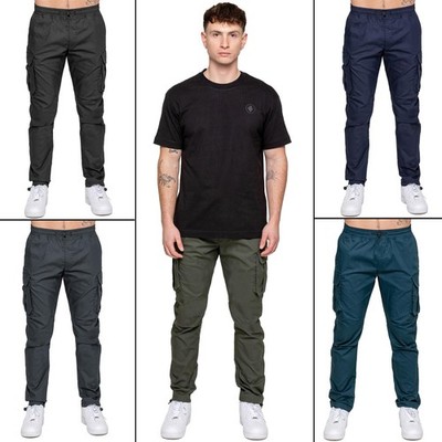 Enzo Jeans Mens Cargo Pants Casual Elasticated Work Trousers