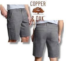 NWT Men's Copper Oak Supply Co Venture RipStop Cargo Shorts 38-10" Inseam Gray