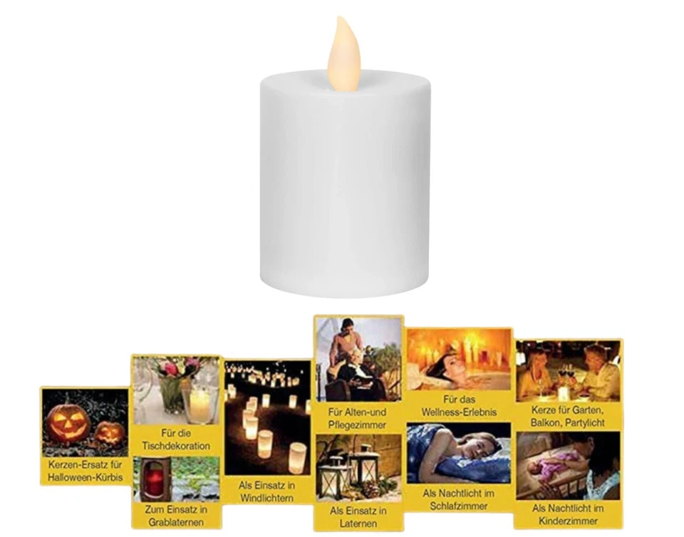 LED Grablicht flackernd, wetterfest, 200 Tage Brenndauer, Grabkerze - Bild 3 von 4