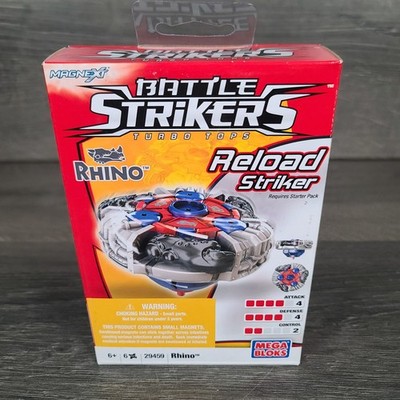 NIB Mega Bloks Battle Strikers Turbo Tops Reload Striker Rhino #29459