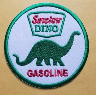 Sinclair Dino Gasoline Patch 3'' Round Embroidered Vintage Gas Oil Iron On