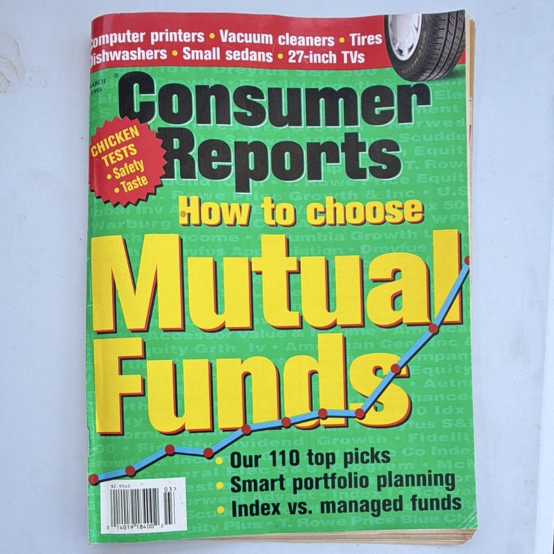 Consumer Reports Magazine March 1998 Mutual Funds Cars Home Appliances