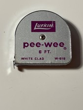 Vintage Lufkin Pee Wee White Clad 6 ft Pocket Measuring Tape - W-618 USA