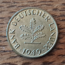 10 Pfennig 1949 Bank Deutscher L&auml;nder &Auml;hrenmotiv M&uuml;nze Pr&auml;gung Hamburg