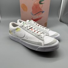 Nike Flyleather Blazer Low 77 Shoes Mens Size 10 White Mayumi Sneaker DM0882-100