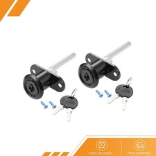 2 x Drawer Lock 16mm Cylinder Diameter for Cabinet Locker Showcase Black