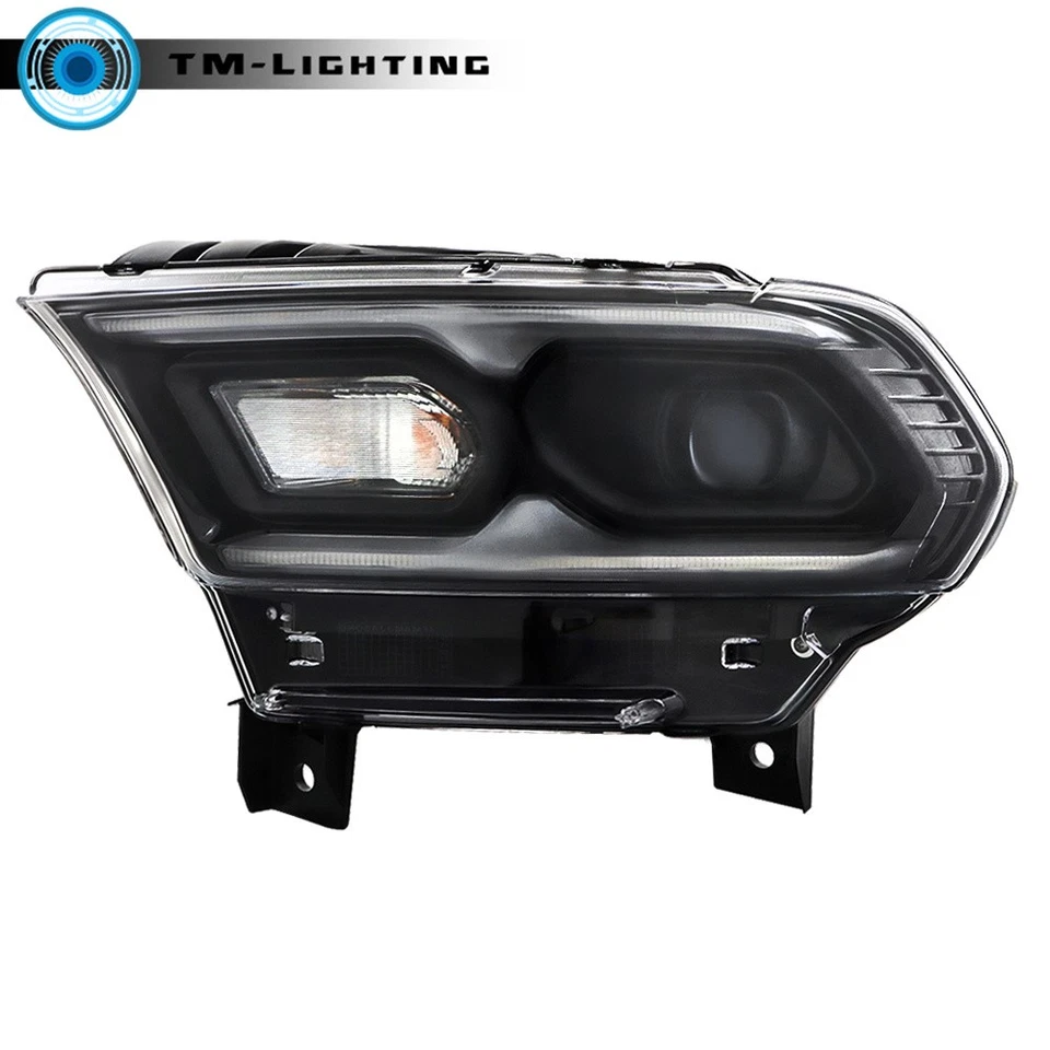 Par de faros LED negros con intermitente halógeno para Dodge Durango 2021-2023 Foto 3 de 4