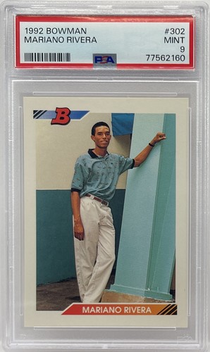 1992 BOWMAN #302 MARIANO RIVERA RC PSA 9 MINT YANKEES HOF GOAT
