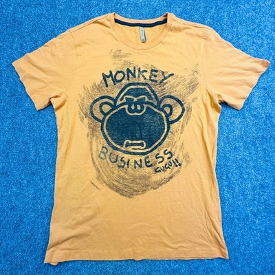 Piazza Italia T-Shirt Mens XL Orange Monkey Business Graphic TS732COTSTJE