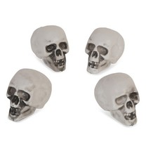 4 Stück Deko Kunststoff Totenkopf Horror Halloween Karneval Party