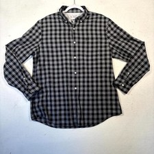 Original Penguin by Munsingwear Shirt Mens XL Black Gray Checkered Button Down