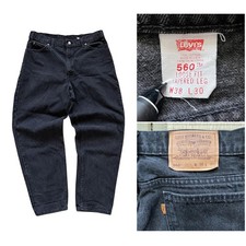 Levi's 560 Orange Tab Charcoal Jeans 38x30 Loose Fit Tapered Leg Made in USA
