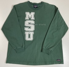 Vintage Michigan State Long Sleeve T Shirt Sz XL Made In USA Heavyweight 90s