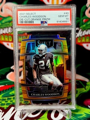 2021 Select Charles Woodson 24/249 JERSEY NUMBER 1/1 Orange Die Cut PSA 10