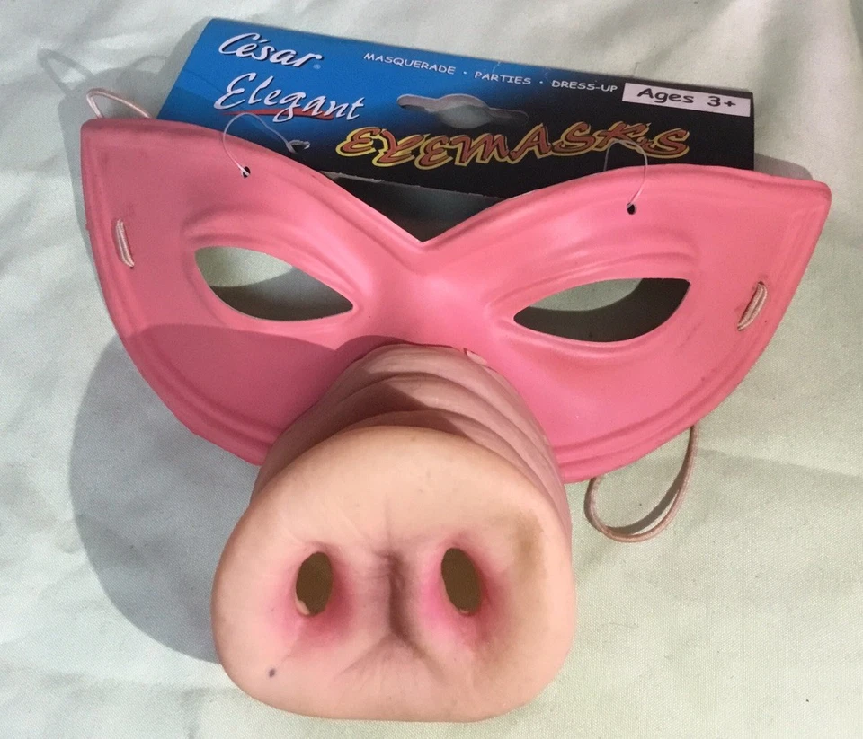 De colección César Elegante Cerdo Animal Nariz de León Máscara Halloween Disfraz Lote de Vestir Foto 2 de 4