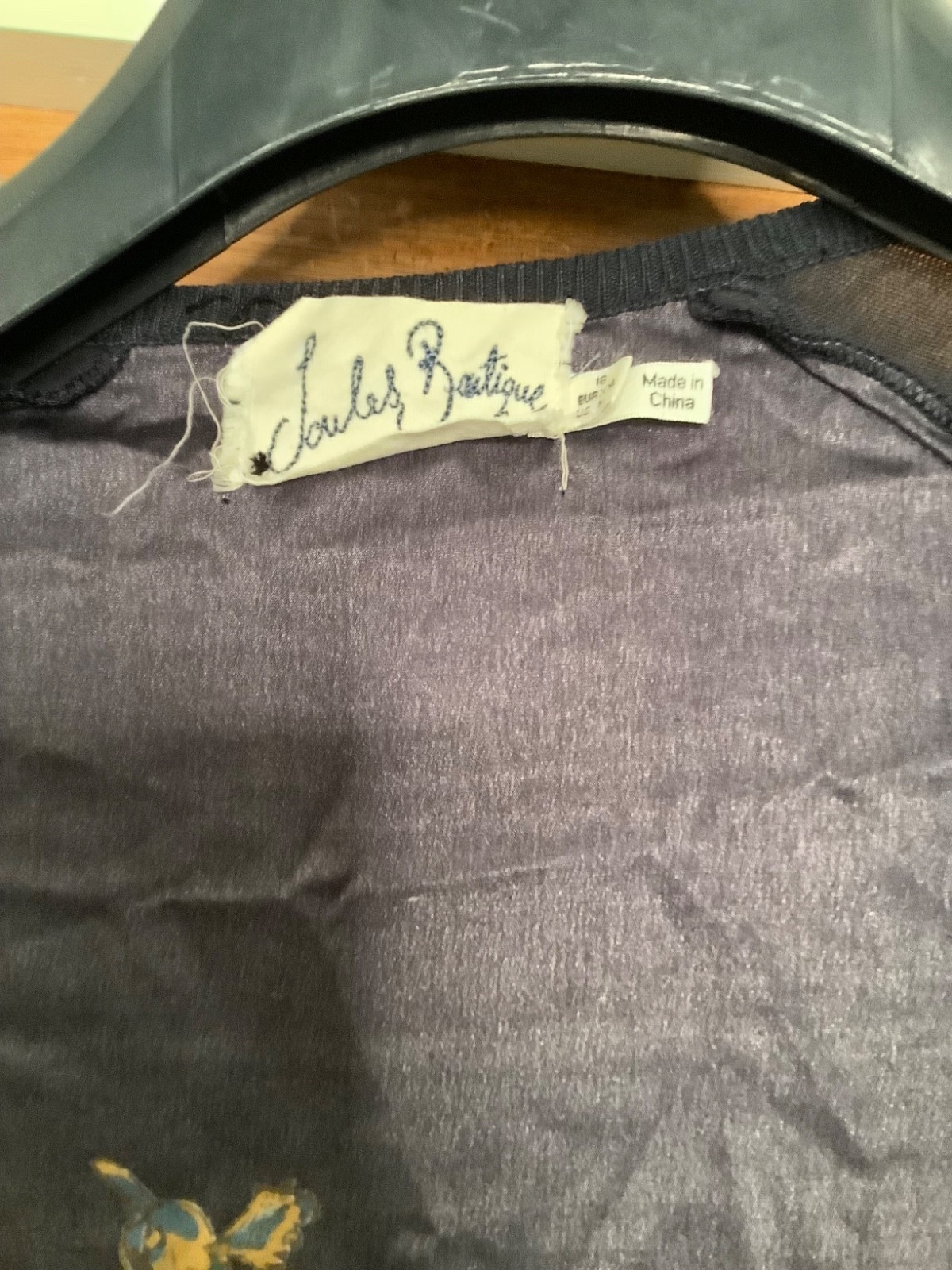 Rare Joules Boutique navy blue long sleeved peacock wrap cardigan size 18 image 3