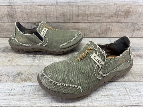 Green Canvas Slippers Shoes Youth Boys 