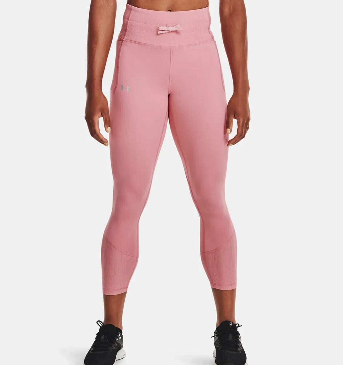 UNDER ARMOUR Women's Meridian Rib Waistband Ankle Leggings NWT Pink Clay  SMALL