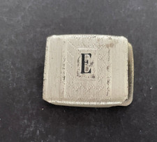 Vintage Silver Plate Initial "E" Small Belt Buckle Black Letter