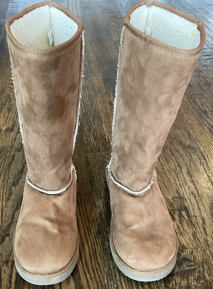 Botas de invierno AirWalk 173674 forradas de piel tostada para mujer talla 8,5 de EE. UU. Foto 4 de 4