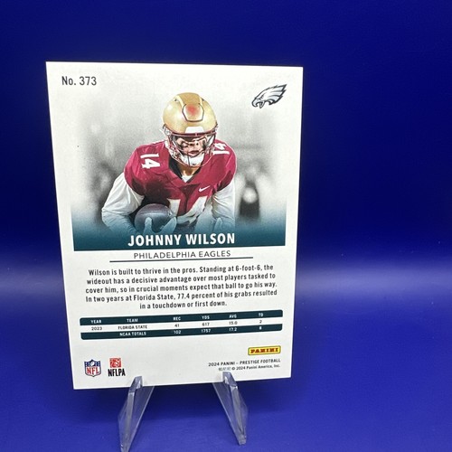 2024 Panini Prestige Johnny Wilson RC Xtra Points 373 Red Parallel Numbered /999 - Picture 4 of 5