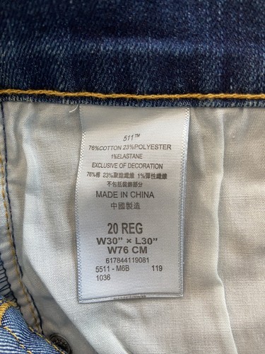 Levis Boys Jeans 511 Slim Size 20 Reg / W30xL30 Color Blue - Picture 4 of 4